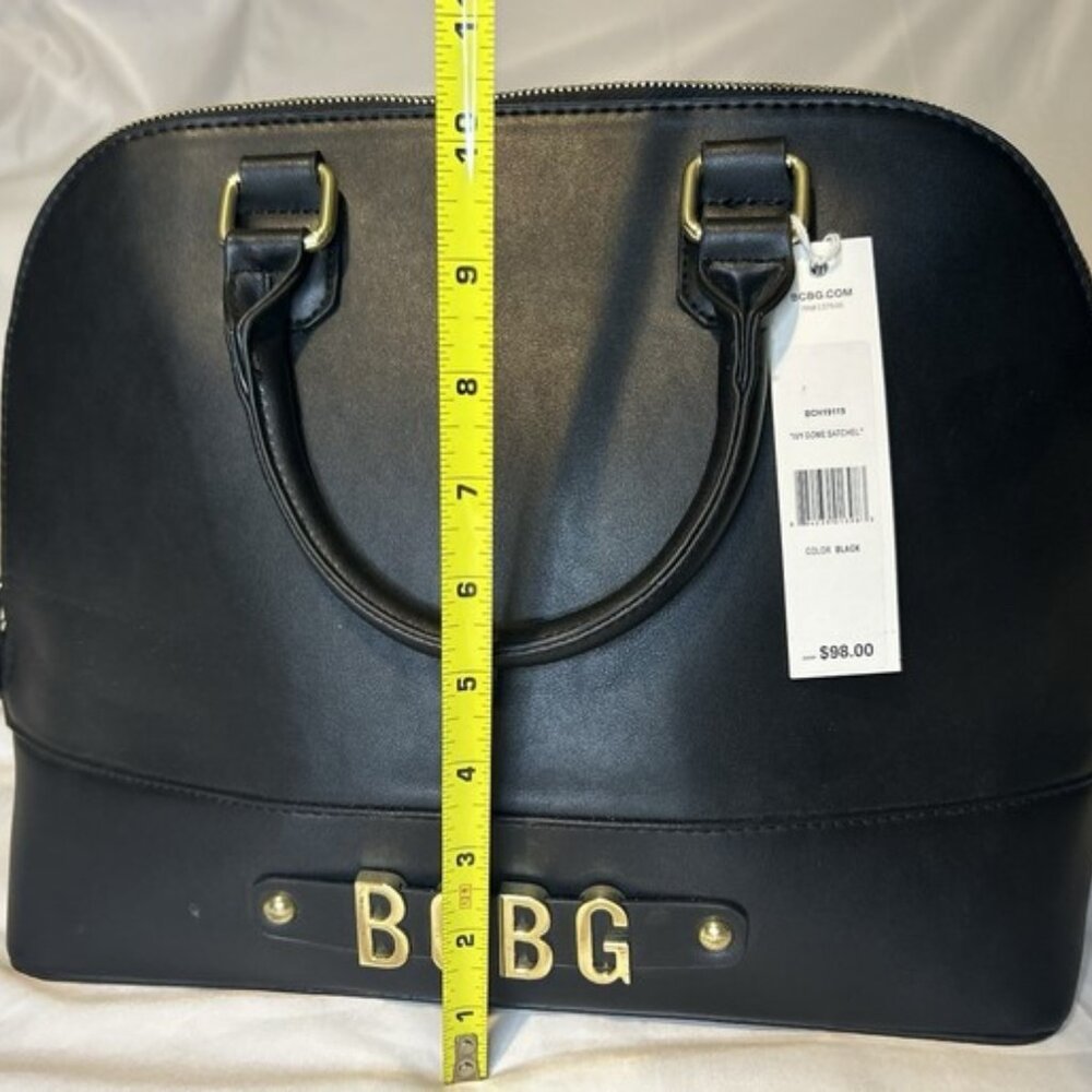 BCBG NWT Ivy Dome Satchel Black with Detachable Strap Shoulder Handbag Large - Picture 2 of 14